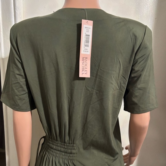 NWT BADGLEY MISCHKA Women’s Olive Midi Dress - Picture 9 of 14